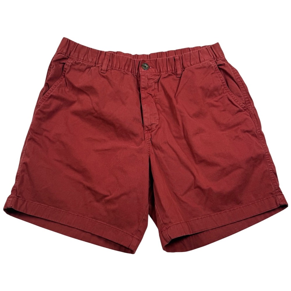 Bearbottom Chino Shorts Mens XL Burgundy Red 7" Inseam Elastic Waist Stretch